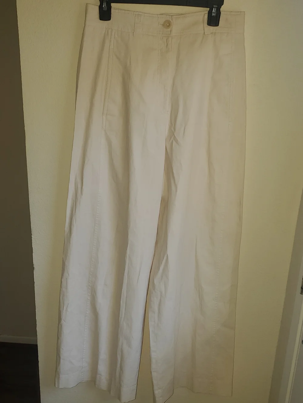 COS High Rise Wide Leg Linen Pants Trouser Size 6 Ivory Minimal Neutral NWOT